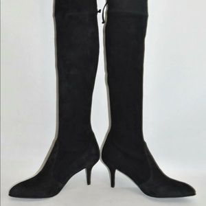 Stuart Weitzman Black Over the knee heeled suede boots size 7